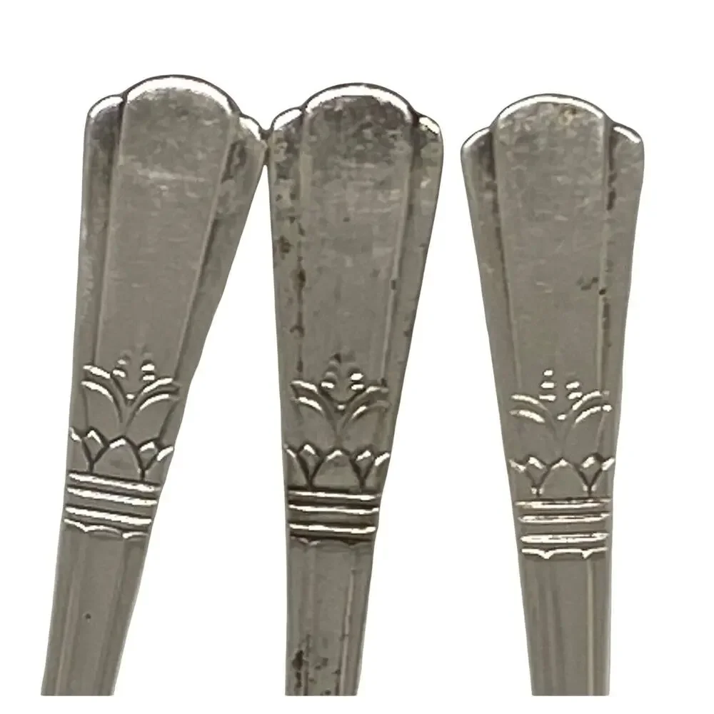 Midcentury Modern 1939 Court Silver Plate 7 5/8” Iced Tea Spoons Set Of Three